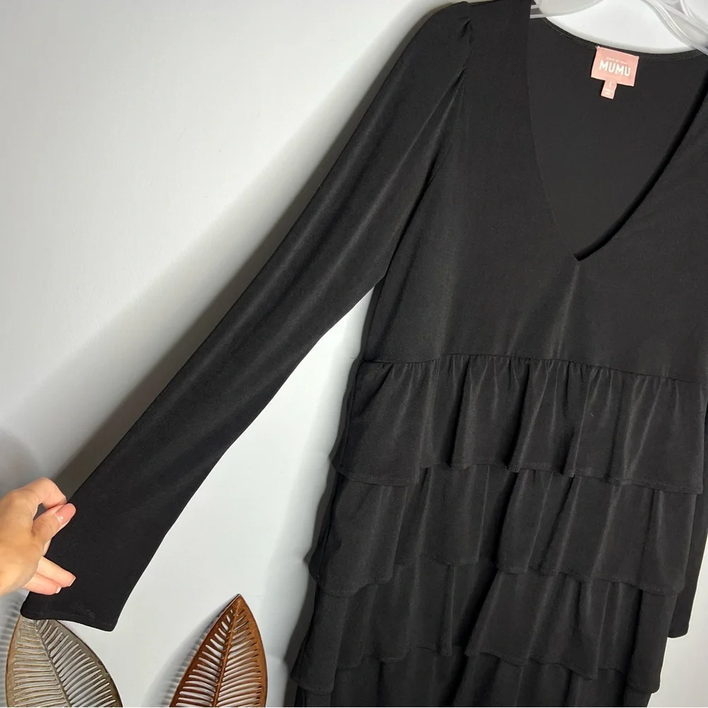 Show Me Your MuMu | Tier‎ Mini Black Ruffle Dress